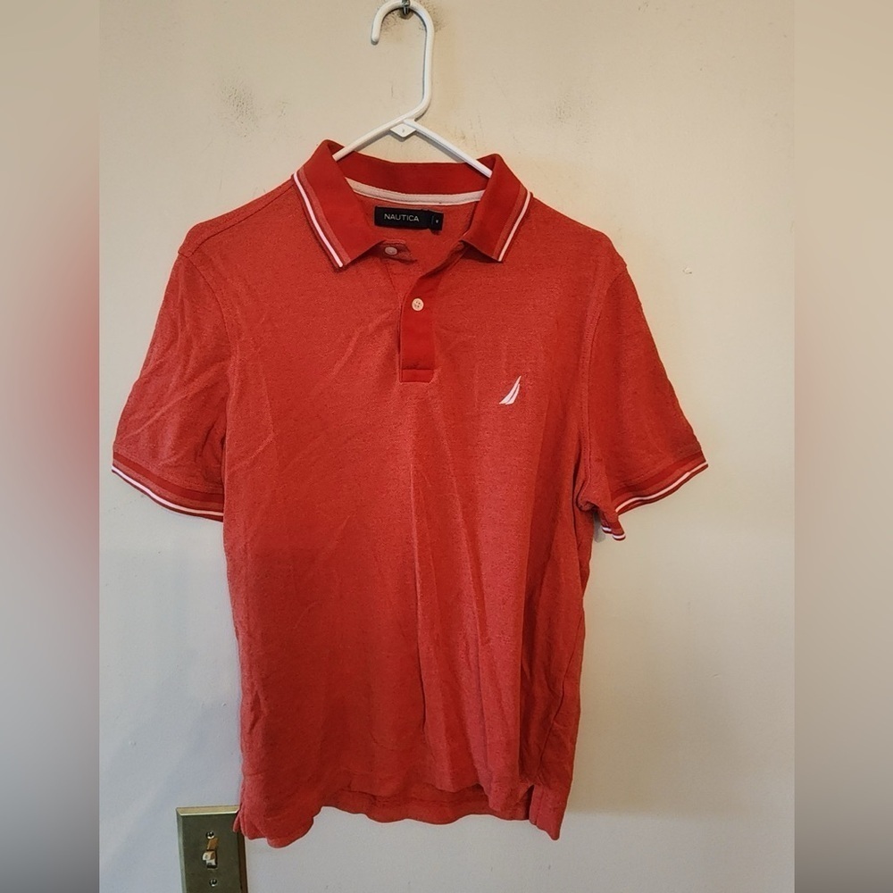 Nautica red polo size mens medium